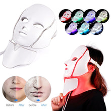 Load image into Gallery viewer, 7 Colors Light LED Facial Mask With Neck Skin Rejuvenation  l Face Care Treatment l Beauty Anti Acne Therapy l Whitening Instrument
