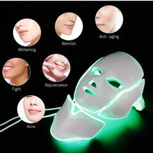 Load image into Gallery viewer, 7 Colors Light LED Facial Mask With Neck Skin Rejuvenation  l Face Care Treatment l Beauty Anti Acne Therapy l Whitening Instrument
