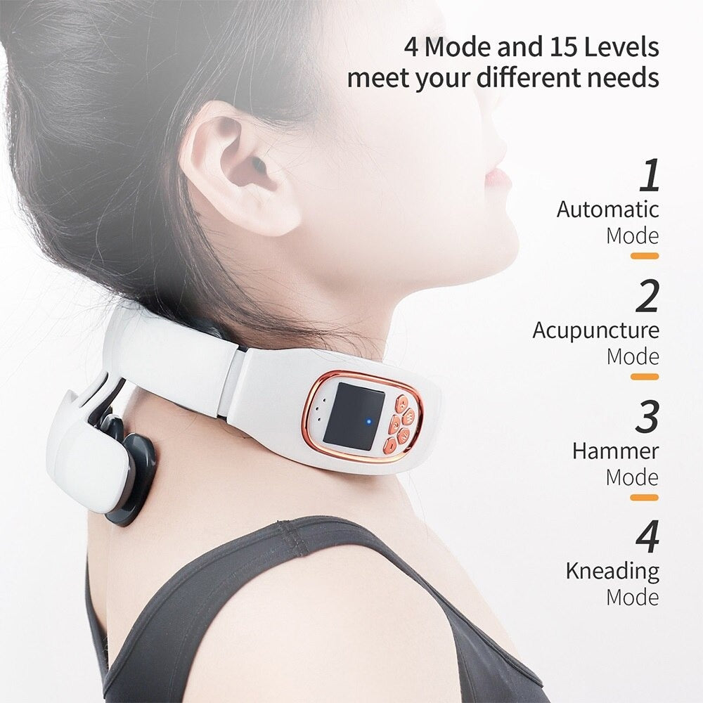 6 Heads Electric Neck and Back Pulse Massager With Heat Pain